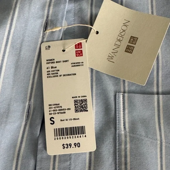 JW ANDERSON Sky Blue and White Striped Button Down Shirt - Picture 7 of 8